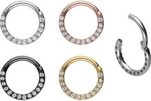 Laden Sie das Bild in den Galerie-Viewer, Clicker Ring 14 Kristalle Segmentring piercinginspiration®