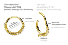 Laden Sie das Bild in den Galerie-Viewer, Kreuz Clicker Ring Multiple Kristalle Segmentring piercinginspiration®