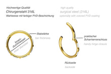 Laden Sie das Bild in den Galerie-Viewer, Basic Clicker Ring Eingefasste Baguette Kristalle piercinginspiration®