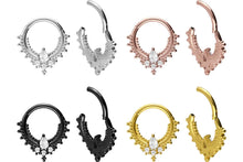 Laden Sie das Bild in den Galerie-Viewer, Oriental Kugeln Kristalle Clicker Ring piercinginspiration®
