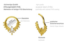 Laden Sie das Bild in den Galerie-Viewer, Oriental Kugeln Kristalle Clicker Ring piercinginspiration®