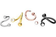 Laden Sie das Bild in den Galerie-Viewer, Hufeisen Spirale Kristall Barbell piercinginspiration®