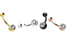 Laden Sie das Bild in den Galerie-Viewer, Titan Innengewinde Kristall Bauchnabelpiercing piercinginspiration®