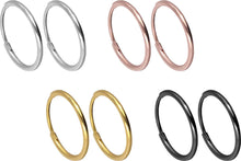 Laden Sie das Bild in den Galerie-Viewer, Titan Kreolen Clicker Ring Paar Ohrstecker Ohrringe piercinginspiration®