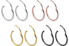 Laden Sie das Bild in den Galerie-Viewer, Titan Kreolen Clicker Ring Paar Ohrstecker Ohrringe piercinginspiration®