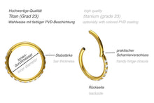 Laden Sie das Bild in den Galerie-Viewer, Titan Multiple Epoxy Kristalle Clicker Ring piercinginspiration®