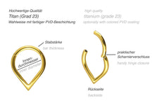 Laden Sie das Bild in den Galerie-Viewer, Titan Spitz Clicker Ring piercinginspiration®