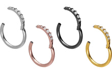 Laden Sie das Bild in den Galerie-Viewer, Clicker Ring Multiple 5 Kristalle piercinginspiration®