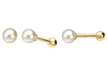Laden Sie das Bild in den Galerie-Viewer, 14/18 Karat Gold Ohrpiercing echte Süßwasserperle