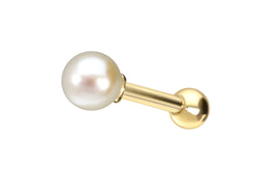 14/18 Karat Gold Ohrpiercing echte Süßwasserperle