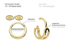 Laden Sie das Bild in den Galerie-Viewer, 14/18 Karat Gold Segmentring Clicker