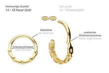 Laden Sie das Bild in den Galerie-Viewer, 14/18 Karat Gold Segmentring Clicker Ketten-Design