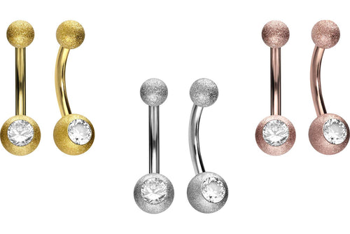 18 Karat Gold Kristall Diamantoptik Bauchnabelpiercing Barbell piercinginspiration®