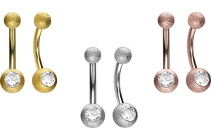 18 Karat Gold Kristall Diamantoptik Bauchnabelpiercing Barbell piercinginspiration®