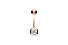 Laden Sie das Bild in den Galerie-Viewer, 18 Karat Gold Mini Basic Kristall Bauchnabelpiercing Barbell piercinginspiration®