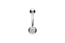 Laden Sie das Bild in den Galerie-Viewer, 18 Karat Gold Mini Basic Kristall Bauchnabelpiercing Barbell piercinginspiration®