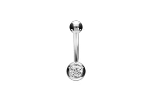 18 Karat Gold Mini Basic Kristall Bauchnabelpiercing Barbell piercinginspiration®