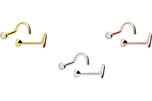 Kristall Nasenstecker 18 Karat Gold piercinginspiration®