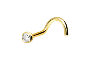 Kristall Nasenstecker 18 Karat Gold piercinginspiration®