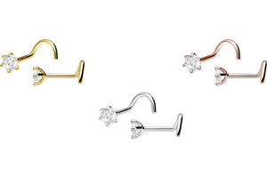 Großer Kristall Nasenstecker 18 Karat Gold piercinginspiration®