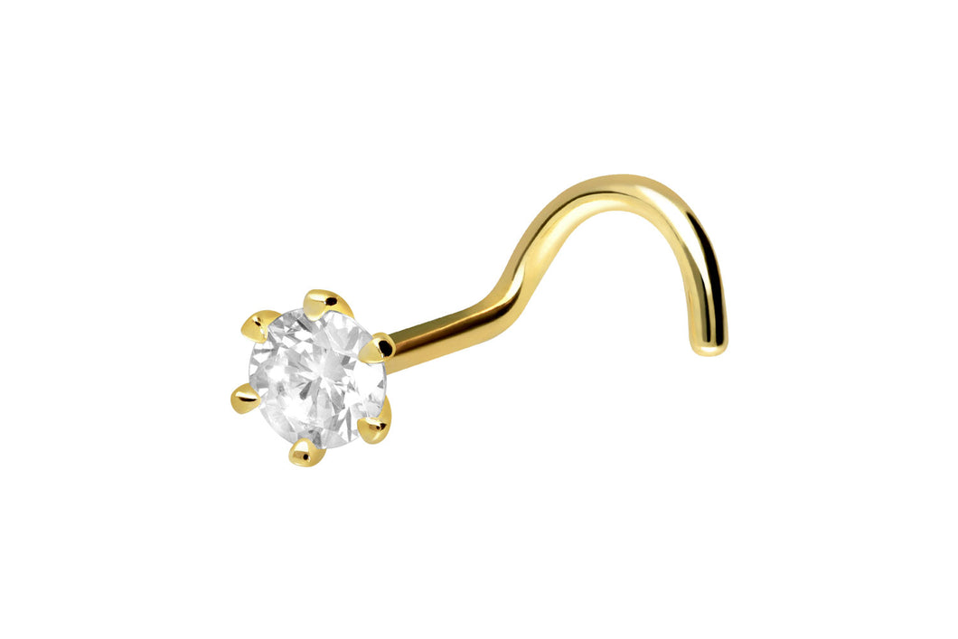 Großer Kristall Nasenstecker 18 Karat Gold piercinginspiration®