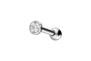 18 Karat Gold Kristall Ohrpiercing Nieten Barbell piercinginspiration®