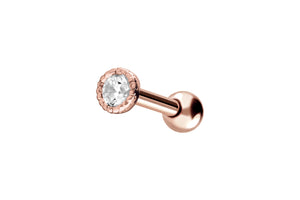 18 Karat Gold Kristall Ohrpiercing Nieten Barbell piercinginspiration®