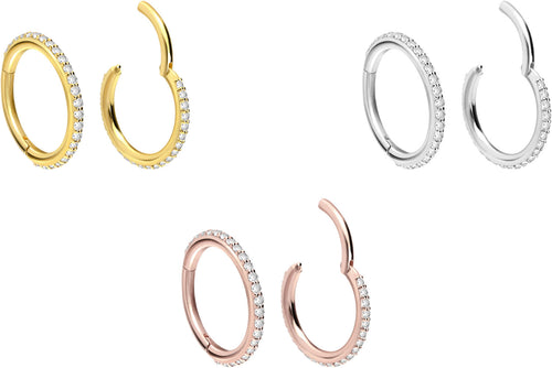 18 Karat Gold Multiple Kristalle Clicker Ring piercinginspiration®