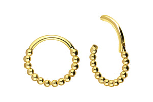 18 Karat Gold Clicker Ring Multiple Kugeln piercinginspiration®