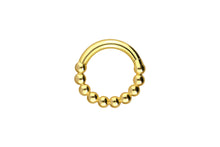 Laden Sie das Bild in den Galerie-Viewer, 18 Karat Gold Clicker Ring Multiple Kugeln piercinginspiration®