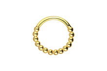 Laden Sie das Bild in den Galerie-Viewer, 18 Karat Gold Clicker Ring Multiple Kugeln piercinginspiration®