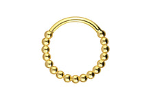 Laden Sie das Bild in den Galerie-Viewer, 18 Karat Gold Clicker Ring Multiple Kugeln piercinginspiration®