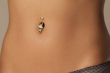 Laden Sie das Bild in den Galerie-Viewer, Lotusblüte mit Kette Bauchnabelpiercing Barbell piercinginspiration®