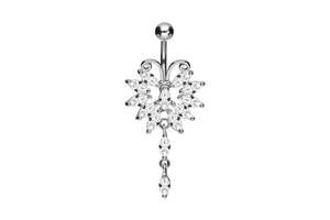 Large butterfly crystal navel piercing barbell piercinginspiration®