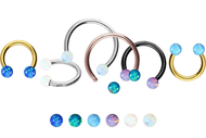 Opal Hufeisen Ring Barbell Chirurgenstahl piercinginspiration®