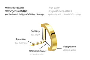 Basic Nasenstecker Schiene Breit piercinginspiration®