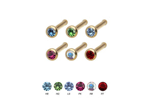 Basic Pin Nasenstecker Kristall GOLD Chirurgenstahl piercinginspiration®