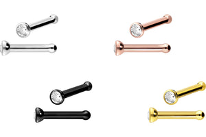 Basic Pin Nasenstecker Kristall GOLD Chirurgenstahl piercinginspiration®