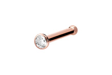 Laden Sie das Bild in den Galerie-Viewer, Basic Pin Nasenstecker Kristall ROSEGOLD Chirurgenstahl piercinginspiration®