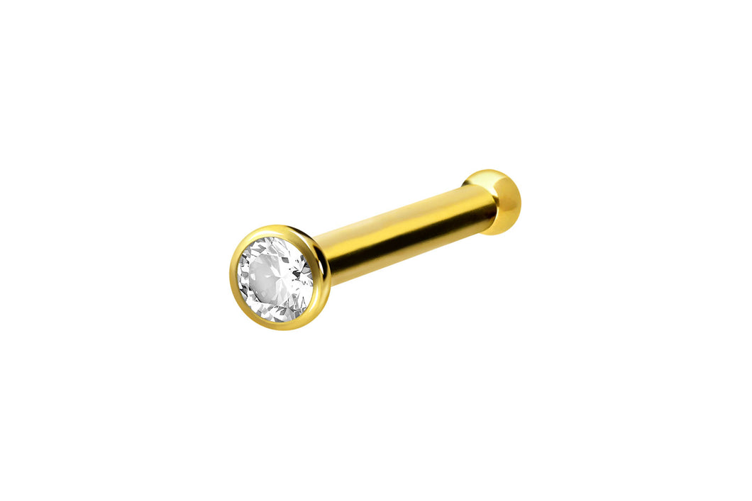 Basic Pin Nasenstecker Kristall GOLD Chirurgenstahl piercinginspiration®