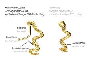 Schlange Nasenstecker Spirale piercinginspiration®