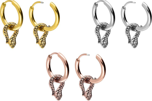 Kreolen Schlange Clicker Ring Paar Ohrringe piercinginspiration®