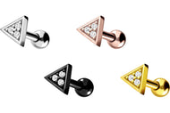 Dreieck 3 Kristalle Titan Ohrpiercing piercinginspiration®
