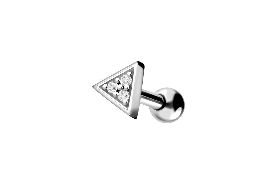 Dreieck 3 Kristalle Titan Ohrpiercing piercinginspiration®