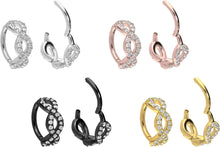 Load the image into the gallery viewer, Crystal Oval Braided Twisted Clicker Ring piercinginspiration®