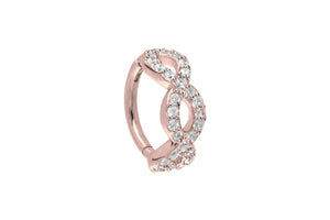 Crystal Oval Braided Twisted Clicker Ring piercinginspiration®