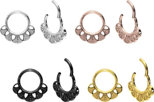 Clicker ring leaves design piercinginspiration®