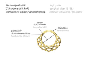 Surgical steel segment ring Clicker Oriental