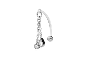 Crystal drop chain intimate piercing piercinginspiration®