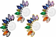 PTFE Titan Innengewinde Labret Regenbogen Kristalle Ohrpiercing piercinginspiration®